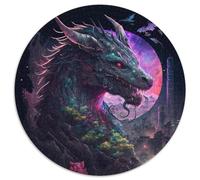 Puzzle per adulti, puzzle rotondi da 1000 pezzi raffiguranti il drago cosmico, perfetti per il divertimento in famiglia a Natale, Ringraziamento, compleanni e Pasqua (67,5x67,5 cm)
