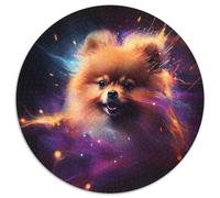 Puzzle per adulti, puzzle rotondi da 1000 pezzi raffiguranti un Pomerania fantasy, perfetti per il divertimento in famiglia a Natale, Ringraziamento, compleanni e Pasqua (67,5x67,5 cm)
