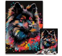Puzzle per adulti raffigurante il cane Keeshond, 1000 pezzi, puzzle difficili per adulti, ideali per gli innamorati, Capodanno e San Valentino, 50x75CM/19,68x29,52 pollici.