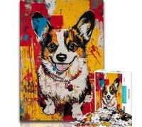 Puzzle per adulti raffigurante il cane Welsh Corgi Pembroke, 1000 pezzi, difficile da completare ma divertente e umoristico, regalo di compleanno, regalo, decorazione murale (75x50cm)