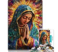 Puzzle per adulti raffigurante la Madonna di Guadalupe in preghiera, 1000 pezzi, difficile da completare ma divertente e spiritoso, ideale come regalo e decorazione per la casa, 38x26cm