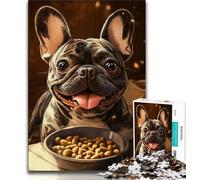 Puzzle per adulti raffigurante un bulldog che mangia 1000 pezzi, gioco educativo e sfida, ideale come regalo per tutta la famiglia, 38x26cm