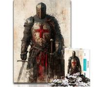 Puzzle per adulti raffigurante un cavaliere medievale e un guerriero, 1000 pezzi, aiuta il cervello a esercitare i giocattoli avvincenti per coltivare la pazienza, adatto alle coppie, 38x26cm