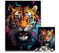 Puzzle per adulti raffigurante una tigre colorata 1000 pezzi puzzle di carta per adulti gioco interattivo per famiglie decorazioni fai da te per la casa sfida mentale regalo 1000 pezzi (38x26 cm)