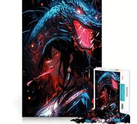 Puzzle per adulti Ragazza anime con drago da 1000 pezzi,gioco di memoria divertente,componenti robusti e ben definiti, alleviare lo stress (38x26cm)