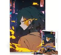 Puzzle per adulti "Ragazza anime con il fuoco" da 1000 pezzi, trasparente, rilassante, ideale per i momenti di svago, comodo e premuroso (38x26cm)