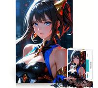 Puzzle per adulti "Ragazza anime con occhi azzurri" da 1000 pezzi,gioco di logica e divertimento mentale con tecnologia di taglio laser avanzata,sfida divertente per ingannare il tempo (38x52cm)