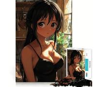 Puzzle per adulti "Ragazza anime con occhi marroni" da 1000 pezzi,gioco di logica e divertimento mentale,tecnologia di taglio laser avanzata,sfida divertente per passare il tempo (38x26cm)
