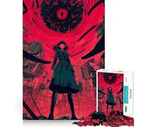 Puzzle per adulti "Ragazza anime di fronte a un occhio gigante",1000 pezzi,gioco di memoria e allenamento per la mente,taglio preciso,finitura di alta qualità,un modo coinvolgente per passare il tempo