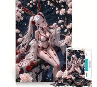 Puzzle per adulti Ragazza anime in un roseto da 1000 pezzi,gioco di memoria divertente con componenti robusti e ben definiti, alleviare lo stress (38x26cm)