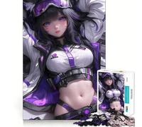Puzzle per adulti "Ragazza anime in viola e bianco" da 1000 pezzi,gioco di divertimento mentale con tecnologia di taglio laser avanzata,sfida divertente per passare il tempo (50x75cm)