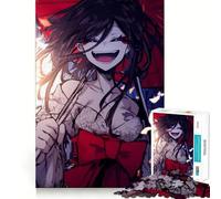 Puzzle per adulti "Ragazza anime sorridente con fiocco rosso" da 1000 pezzi, ideale per rafforzare la memoria, favorire la calma e la tranquillità, con bordi puliti Oggetto da collezione 50x75cm