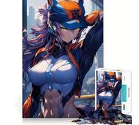 Puzzle per adulti "Ragazza della città anime",1000 pezzi,gioco di logica,regalo,taglio di precisione,rilassante,attività di gruppo al chiuso (38x52cm)