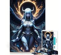 Puzzle per adulti "Ragazza demone alata con corna",1000 pezzi,divertente per allenare la mente,senza sbavature,pezzi ben tagliati,attività di gruppo emozionante (50x75cm)