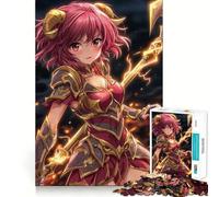 Puzzle per adulti "Ragazza guerriera anime con corna" da 1000 pezzi,gioco di memoria e allenamento per la mente,taglio preciso,finitura di alta qualità,un modo coinvolgente per passare il tempo libero