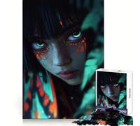 Puzzle per adulti "Ragazza misteriosa con occhi luminosi" da 1000 pezzi, gioco per allenare la mente, antistress, da assemblare, regalo perfetto (38x52cm)