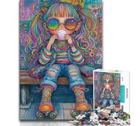 Puzzle per adulti Rainbow Girl da 1000 pezzi, aiuta il cervello a esercitare i giocattoli avvincenti per coltivare la pazienza e l'interazione genitore-figlio, 38x26cm