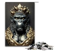 Puzzle per adulti Re Gorilla Art Deco 1000 pezzi Puzzle in legno per adulti e bambini dai 14 anni in su 75x50 cm