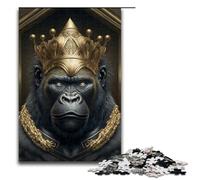 Puzzle per adulti Re Gorilla Art Deco 1000 pezzi Puzzle in legno per adulti e bambini dai 14 anni in su 75x50 cm
