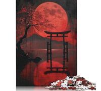 Puzzle per adulti Red Full Moon Holy Lake Premium 100% riciclato, puzzle difficili per bambini dai 12 anni in su, 520 pezzi (52x38 cm)