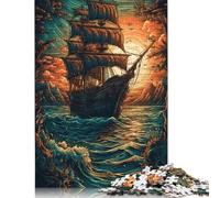 Puzzle per adulti Regali Veliero Puzzle da 1000 pezzi Puzzle in legno per adulti e bambini Ottimi regali per Natale 75x50cm