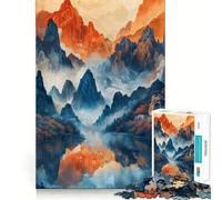 Puzzle per adulti "Riflessi di montagna" da 1000 pezzi, ideale per rafforzare la memoria, rilassarsi e divertirsi, con bordi di qualità, perfetto come regalo per le festività (38x52cm)