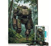 Puzzle per adulti "Robot gigante nella giungla" da 1000 pezzi, ideale per momenti di pace e relax, con dettagli precisi e dettagliati (50x75cm)