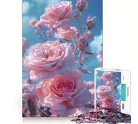 Puzzle per adulti "Rose Rosa Vaporwave" da 1000 pezzi, gioco per allenare la mente, rilassante, da assemblare, artistico, regalo (38x26cm)
