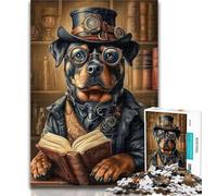 Puzzle per adulti Rottweiler che legge, puzzle da 1000 pezzi per adolescenti, regali per giochi educativi, collezione di artisti, belle arti 50x75cm
