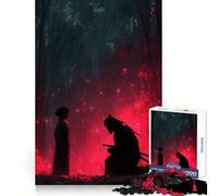 Puzzle per adulti "Samurai e donna nella foresta rossa", 1000 pezzi, stimolante per la mente, rilassante, con bordi precisi, pezzo da collezione (50x75cm)
