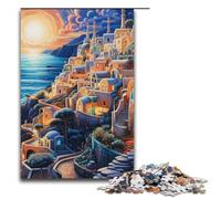 Puzzle per adulti Santorini psichedelico di notte 1000 pezzi puzzle di carta per bambini dai 12 anni in su gioco impegnativo 1000 pezzi (38x26 cm)