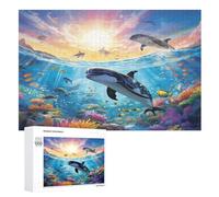 Puzzle Per Adulti Seabed A School of Fish 1000 Pezzi Puzzles Giochi Giocattoli Educativi Per Bambini 12+ E Adulti （75×50cm）