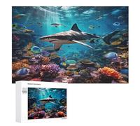 Puzzle Per Adulti Seabed A School of Fish 1000 Pezzi Puzzles Giochi Giocattoli Educativi Per Bambini 12+ E Adulti （75×50cm）
