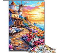 Puzzle per adulti Seaside Village 1000 pezzi, adatti dai 14 anni in su, decorazione da parete, regalo di compleanno per Natale (26x38cm)