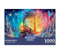 Puzzle per adulti Seasons Clover per la casa: gioco educativo Train by Glowing Tree, decompressione e decorazione da parete 38x26 cm/1000 pezzi