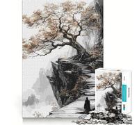 Puzzle per adulti "Sentiero di montagna con albero" da 1000 pezzi, ideale per rafforzare la memoria, rilassarsi e divertirsi, con bordi di qualità, perfetto come regalo per le festività (38x52cm)