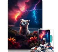 Puzzle per adulti simpatico cane Bichon su Marte puzzle da 1000 pezzi per adolescenti regali di compleanno per adulti gioco per famiglie e hobby (26x38cm)