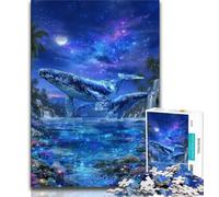 Puzzle per adulti Space Whale da 1000 pezzi, aiuta il cervello a esercitare i giocattoli avvincenti per coltivare la pazienza e l'interazione genitore-figlio (38x26cm)