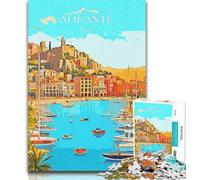 Puzzle per adulti Spagna Alicante Viaggio Puzzle per adolescenti, gioco per famiglie antistress sfida difficile regali di Babbo Natale segreto 75x50cm