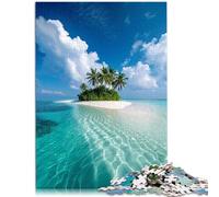Puzzle per adulti, spiaggia delle Maldive, puzzle da 1000 pezzi, 26 x 38 cm, puzzle di carta per bambini dai 14 anni in su, sofisticato da completare, ma divertente e divertente