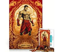 Puzzle per adulti Spirito del guerriero Muay Thai da 1000 pezzi, gioco per l'esercizio mentale, rilassante, da assemblare, (38x52cm)