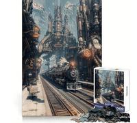 Puzzle per adulti "Stazione ferroviaria steampunk" da 1000 pezzi, ideale per rafforzare la memoria, creare un'atmosfera tranquilla e rilassante, con bordi puliti e un oggetto da collezione 50x75cm