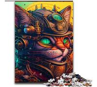 Puzzle per adulti Steampunk Cat Puzzle per adulti dimensioni 38x26cm Ideale per gli innamorati, perfetto regalo di Natale, Capodanno, San Valentino