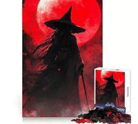 Puzzle per adulti "Strega sotto la luna rossa" da 1000 pezzi, stimolante per l'analisi, ideale per il relax e il tempo libero, con incastri precisi, perfetto come regalo invernale (38x52cm)