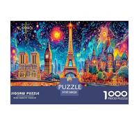 Puzzle per adulti sulla Torre Eiffel per la decompressione: Torre Eiffel con i monumenti della città, gioco educativo sfida 1000 pezzi 38x26 cm/1000 pezzi