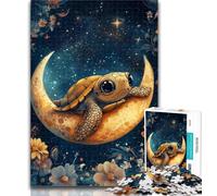 Puzzle per adulti Tartaruga sulla Luna Puzzle per adulti 1000 pezzi Difficili, con pezzi completamente interconnessi di forma casuale per bambini dai 14 anni in su 50x75cm