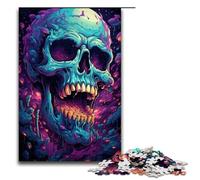 Puzzle per adulti teschio al neon psichedelico colorato 1000 pezzi ottimo regalo adatto per adolescenti dai 14 anni in su 1000 pezzi (75x50 cm).