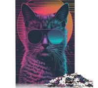 Puzzle per adulti "The Retrowave Cat" - Sfida relax - Puzzle per adulti per donne e bambini dai 12 anni in su - 520 pezzi (52x38 cm)