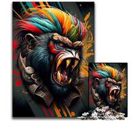 Puzzle per adulti "The Wild Monkey", 1000 pezzi, in cartone, per feste, compleanni e serate di giochi in famiglia, 26X38CM/10,23x14,96 pollici.