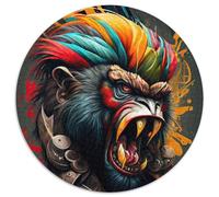 Puzzle per adulti "The Wild Monkey", 1000 pezzi, puzzle rotondi, idea regalo per compleanno, gioco rompicapo impegnativo, 67,5x67,5 cm